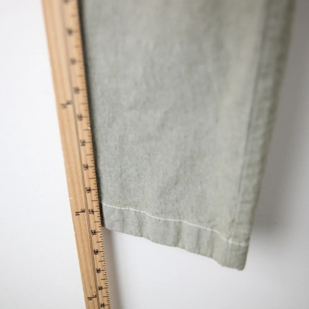 J Crew Pants Stretch Mens 34x30 Olive Green Chambray Chino Trousers Casual Prep